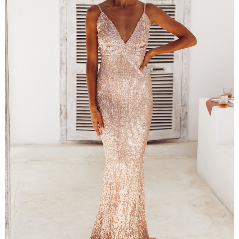 Rose gold, sequins gown